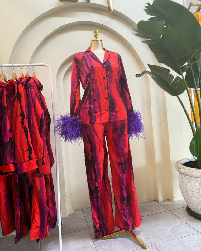 Silky Ostrich feather Pyjamas