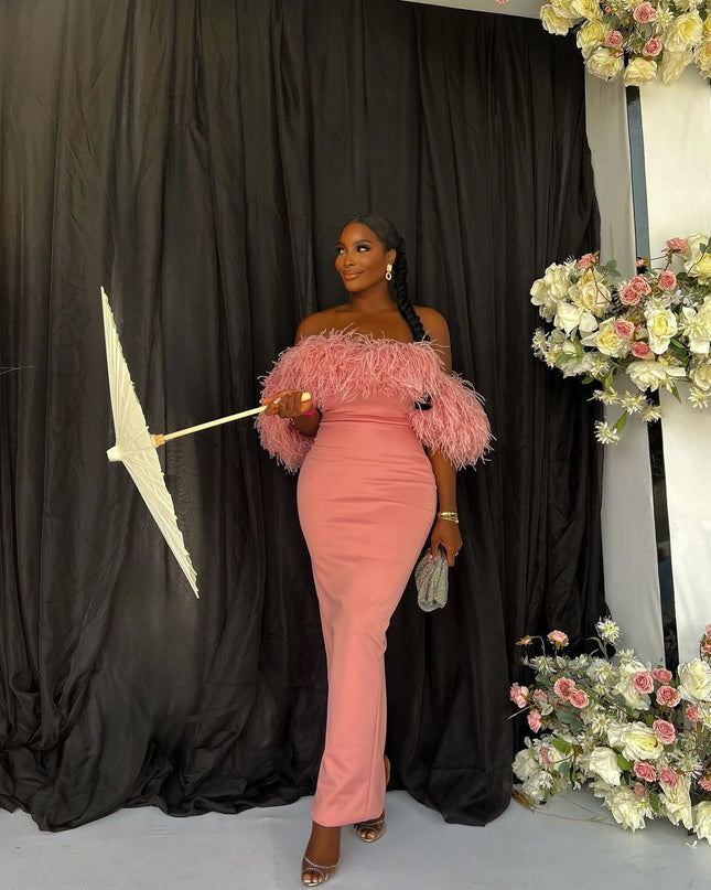 Pastel Feather Dress