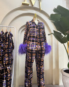 Purple Balck Print / Small