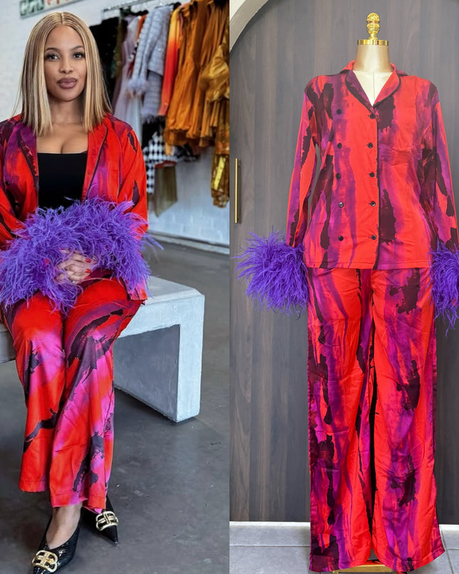 Silky Ostrich feather Pyjamas