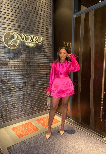 Liema Feather Set Pink